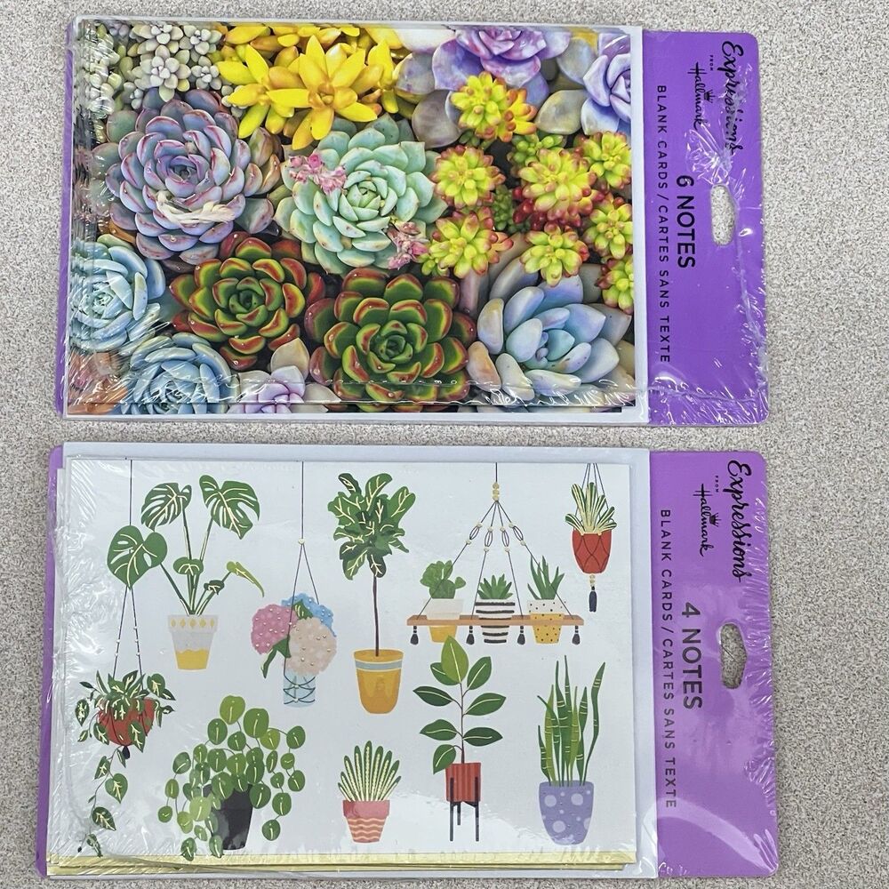 Hallmark Expressions Blank Note Cards Set of 10 Cards & Envelopes Botanical